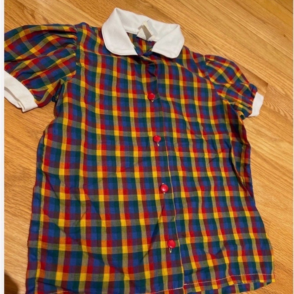 Vintage Key to Fashion 6x Colorful Plaid Kids Shirt